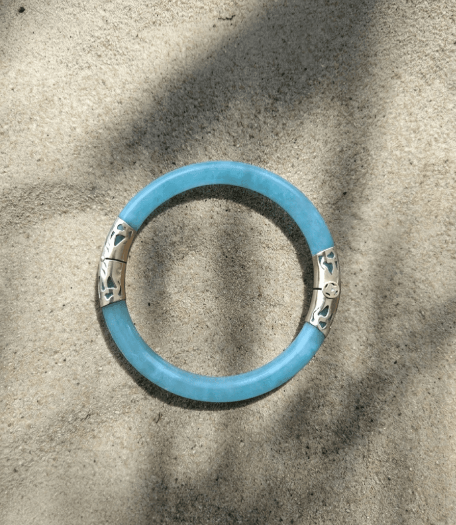 Jade Anh Bangle — Jonc en jade naturel & vermeil or 18k — Lan Vera